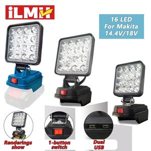Makita 14.4V-18V 리튬 이온 배터리 랜턴 야외 손전등 4 인치 무선 LED 작업 조명 캠핑 램프 비상 조명