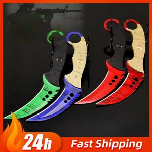 8.66in Go 게임 주변기기 Karambit 사파이어·톱니 모양의 발톱 칼 Katana Sword 금속 무기 모델 사무라이 훈련 장난감 선물 공예