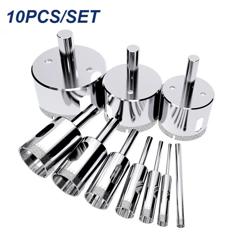 유리 대리석 화강암 석재 타일 세라믹 구멍 톱 드릴링 비트에 대 한 10PCS 3-50mm 다이아몬드 코팅 드릴 비트 구멍 톱