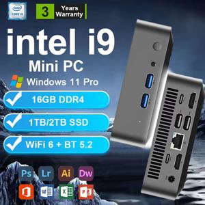 미니 PC 윈도우 11 프로 인텔 코어 i9 8950HK DDR4 16GB M.2 SSD 1TB 2TB 컴퓨터 게임용 와이파이 6 BT5.2 오피스 UHD 데스크탑 PC 게이머