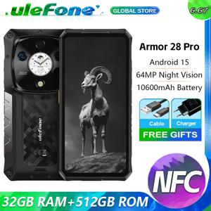 【세계 최초 공개】Ulefone Armor 28 Pro 5G AI 견고한 휴대전화 32GB RAM 512GB ROM 스마트폰 120W MTK Dimensity 7300 모바일폰 10600mAh 6.67