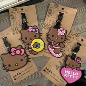 Sanrio 헬로 키티 수하물 태그 가방 ID 주소 홀더 수하물 탑승 태그 휴대용 라벨 여행 액세서리 크리스마스 선물