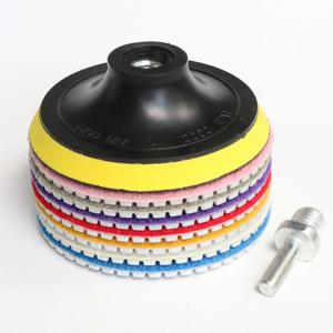 9개입 3인치(76mm), 4인치(100mm) 다이아몬드 연마 패드 키트 (습식/건식) 화강암, 석재, 콘크리트, 대리석 연마용 그라인딩 디스크 세트