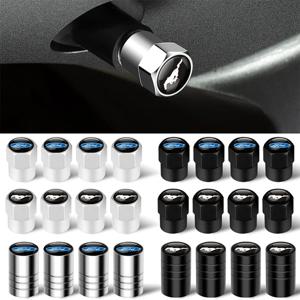 4개입 자동차 배지 휠 타이어 밸브 캡 타이어 밸브 스템 커버 포드 머스탱 쉘비 엣지 쿠가 트랜짓 피에스타 몬데오 기아 포커스용