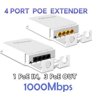 4포트 POE 익스텐더 POE 익스텐더 기가비트 리피터 100/1000Mbps 실외 네트워크 카드 IP55 VLAN 44-57V POE 카메라 무선 AP용