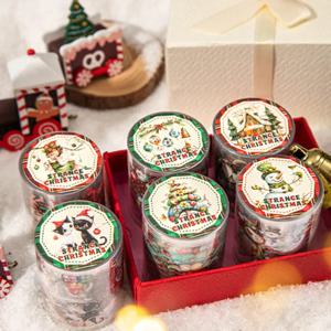 Mr. Paper 1 롤/가방 신비한 크리스마스 밤 시리즈 크리스마스 테마 다이 컷 테이프 수제 DIY 콜라주 일기 앨범 엽서