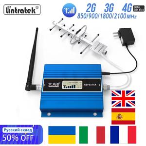 Lintratek 2G 3G 4G 셀룰러 증폭기, GSM 900 LTE 1800 WCDMA 2100MHz CDMA 850 B5 데이터 휴대폰 부스터 키트, 안테나 리피터
