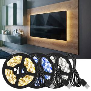DC 5V USB LED 스트립 빛 2835 흰색 따뜻한 흰색 Led 스트립 조명 TV 백라이트 홈 장식 1-5m 유연한 리본 테이프