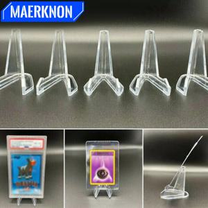 10Pcs 투명 아크릴 동전 디스플레이 스탠드 홀더 작은 이젤 랙 트레이딩 카드 Toploaders 홀더 Kpop 아이돌 카드에 대한 명확한 지원