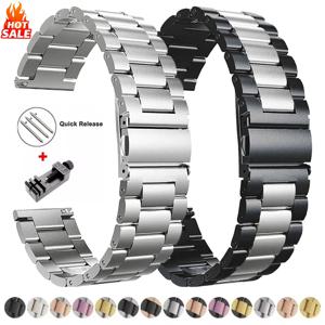 삼성 갤럭시 시계 용 20mm 22mm 스테인레스 스틸 스트랩 7 6 5 4 5Pro 40/44mm 6 화웨이 GT5 4Pro 용 클래식 43mm 47mm 금속 밴드