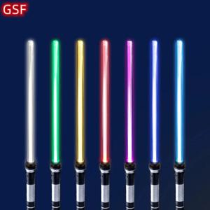 Lightsaber 2 In 1 RGB 조정 가능한 라이트 세이버 장난감 어린이 더블 스위치 소드 장난감 소년을위한 빛나는 선물 라이트 세이버