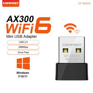 COMFAST 300Mbps USB2.0 Wifi 동글 USB WIFI 어댑터 2.4G WIFI6 네트워크 카드 드라이브 무료 Wifi 수신기 노트북 PC (Win7/10/11용)