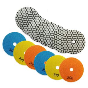 BRSCHNITT 건식 연마 패드 대리석 화강암 세라믹 스톤 앵글 그라인더 직경 100mm 4 인치 용 샌딩 디스크 6 개 세트
