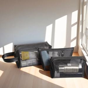 여성용 하트 모양 여행용 세면도구 가방 투명 소형 대형 화장품 파우치, 반투명 메이크업 정리함 키트 1개