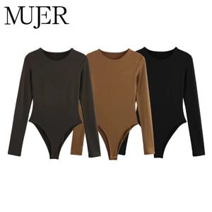 MUJER 2025 바디수트 여성 섹시 바디 여성용 뷔스티에 바디 여성용 탑 긴팔 바디수트 여성 여름 탑 의상 란제리