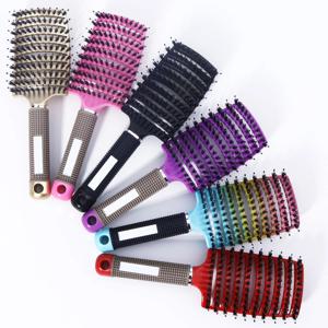 1개 맨에 빅 벤드 빗 - 다양한 색상, 미끄럼 방지 손잡이가 있는 곡선형 통풍 빅 벤드 빗, 실제 머리 가발 전용