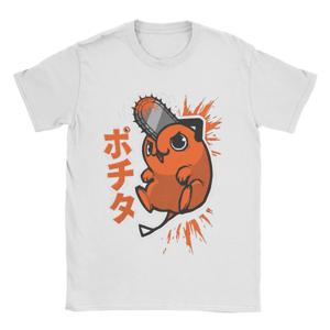 트렌디 프린트 티셔츠 반팔 레트로 티셔츠 체인소맨 포치타 포스터 티셔츠 여름 티셔츠 커플룩