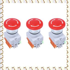 A14M 3X 빨간색 버섯 캡 1NO 1NC 비상 정지 푸시 버튼 스위치 AC 660V 10A