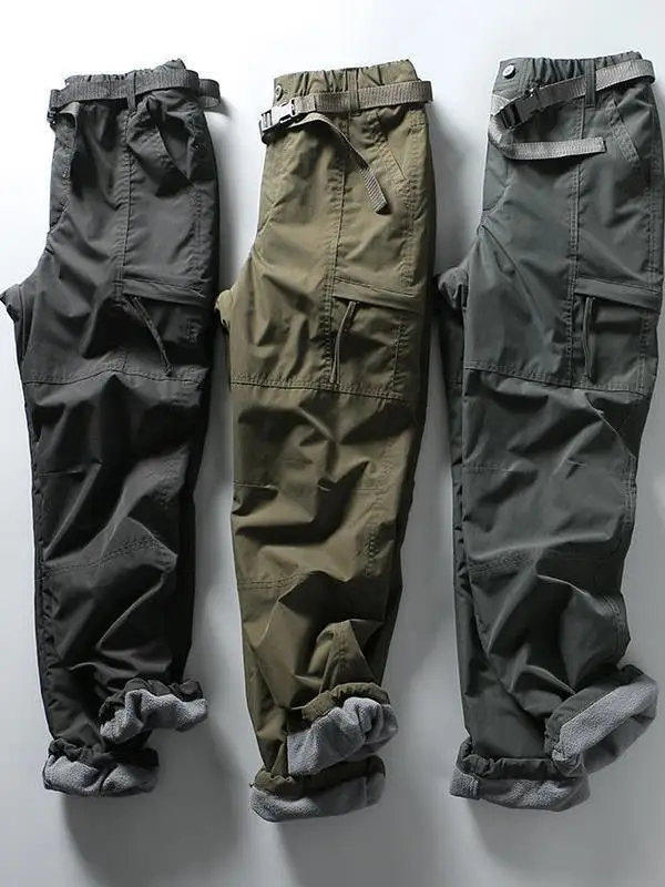 야외 활동 남성용 작업복 바지 루즈핏 스트레이트 소프트 쉘 하이킹 캠핑 여행용 경량 통기성 보온 바지