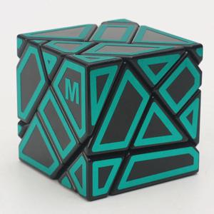 실버 스티커가 있는 닌자 3x3 고스트 큐브, 닌자 고스트 큐브 모양 스피드 매직 큐브 퍼즐 장난감, 어린이 선물용 큐보 마기코 퍼즐