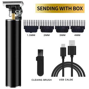 전기 머리 절단기 빈티지 T9 클리퍼 머리 충전식 남자 면도기 트리머 남성용 이발사 전문 헤어 트리머