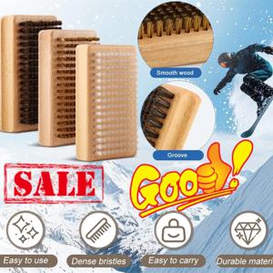 1/3PCS 나무 손잡이 황동/나일론/말털 스키 왁싱 브러시 스노보드 유지 관리 도구 스노우 왁스 브러시 스키 브러시 스키 액세서리