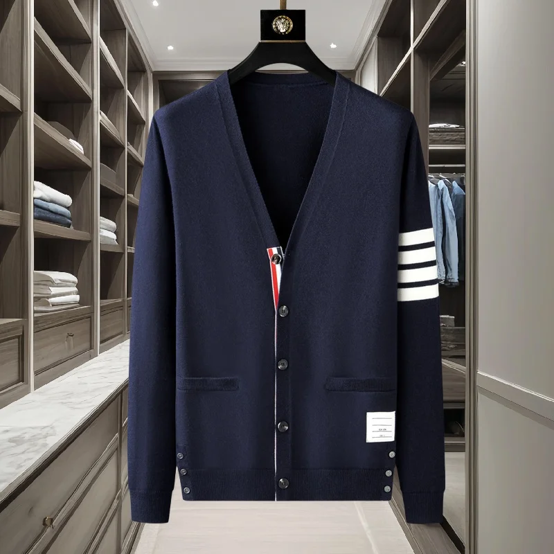 프리미엄 브랜드 남성 니트 스웨터 가을 겨울 신상 패션 고급 디자인 한국판 정품 카디건 캐주얼 편안 외투