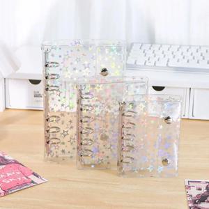 컬러풀 레이저 스타 문구류 바인더 노트북 M5 A6 A7 사이즈 포켓 노트패드 DIY 엽서 수집 휴대용 핸드 어카운트 북