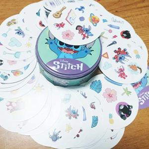 디즈니 스티치 아이언 박스 카드 신상품 카드 보드 게임 2~8인용 가족 휴일 캠핑 크리스마스 및 할로윈 어린이 선물