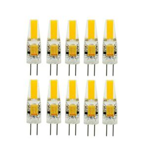 10pcs 미니 G4 LED 전구 COB 빛 AC DC 12V/220V 따뜻한/차가운 흰색 360 빔 각도 샹들리에 스포트라이트 교체 20/40W 할로겐 램프