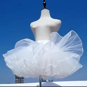 M-XL 5 레이어 35/40CM 화이트 블랙 페티코트 푹신한 로리타 스커트 지원 뼈없는 부드러운 원사 캐노피 드레스 액세서리 소녀 일본