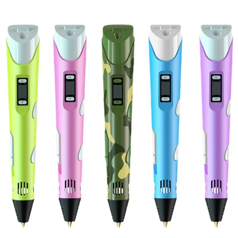 9M PLA 소모품이 포함된 전자 3D 인쇄 펜 고온 3D 낙서 도구 지능형 장난감 크리스마스 생일 선물