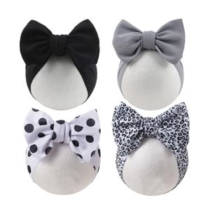 2 개/대 Lepoard 꽃 Pirnt 총알 아기 머리띠 패브릭 도트 레인보우 소녀 Hairbands 유아 소년 Turban Headwraps 아이 모자를 쓰고 있죠