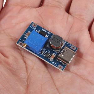 10pcs MT3608 조정 가능한 스텝 업 DC-DC 부스트 컨버터 모듈 2V-24V ~ 5V-28V 2A 마이크로 USB Type-C 플러그 전압 조정기