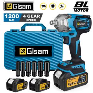 Gisam 1200N.M 토크 브러시리스 전기 임팩트 렌치 Makita 18V 배터리 핀용 1/2 인치 무선 렌치 스크루 드라이버 전동 공구