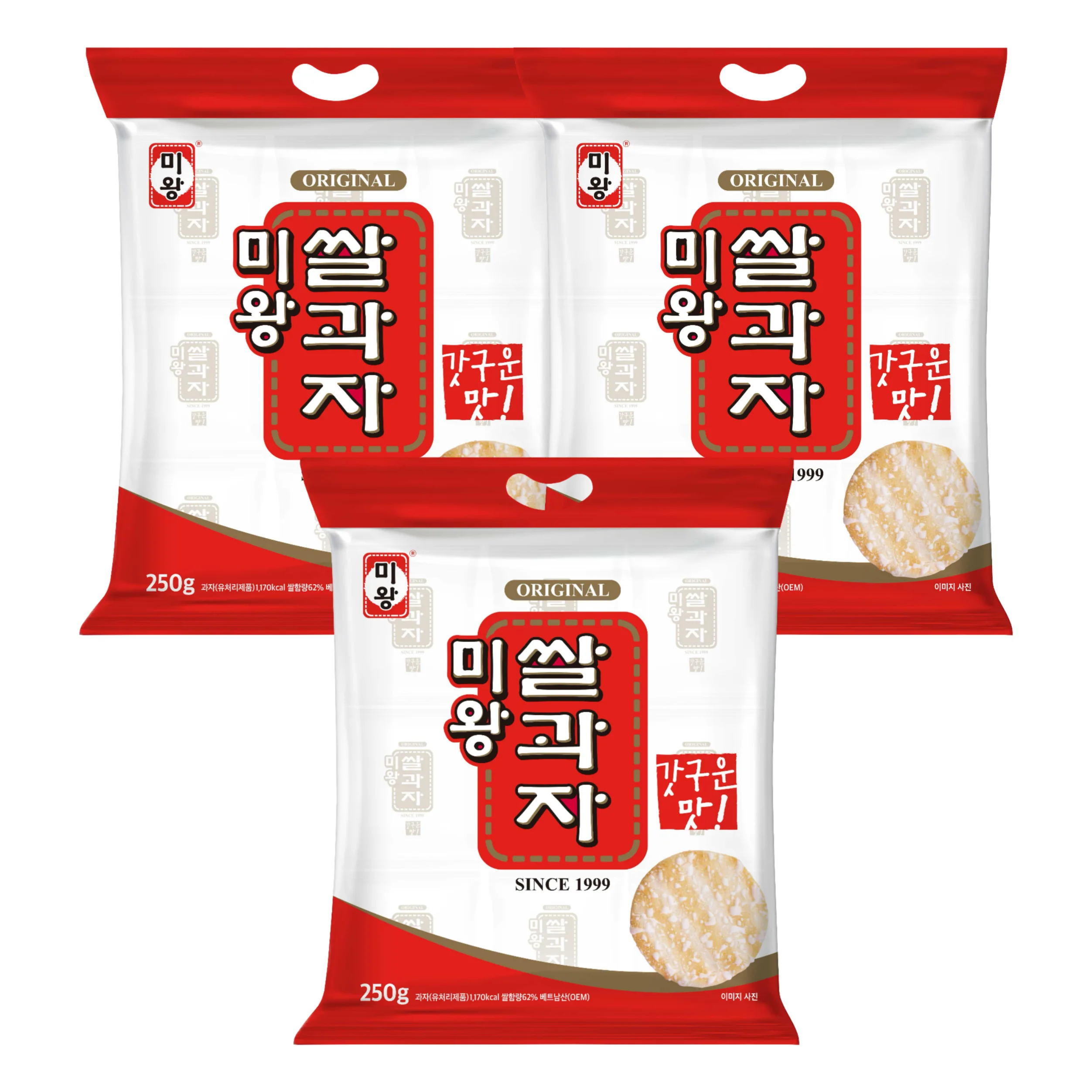 미왕 쌀과자 갓구운맛 250g 3개