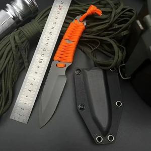1PC 다목적 야외 고정 블레이드 나이프 EDC 포켓 나이프 (칼집 포함) 캠핑 생존 BBQ 나이프 내구성 전술 도구