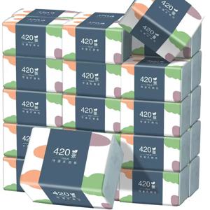 1-12 팩 도매 친환경 휴대용 형광 없음 버진 목재 펄프 티슈 부드럽고 편안한 5겹 페이셜 티슈 페이퍼