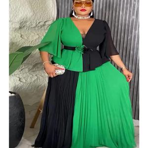 플러스 사이즈 아프리카 파티 드레스 여성용 2025 신상 패션 다시키 안카라 웨딩 이브닝 가운 우아한 터키 무슬림 맥시 드레스