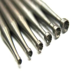 6PCS 보석 세팅 버 다이아몬드 베어링 커터 스톤 세트 보석 제작 도구 HSS 스틸 휠 버 2.35mm 생크 링 스톤 세트