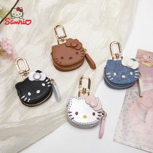 Sanrio 헬로 키티 크리 에이 티브 가죽 가방 펜던트 Kawaii Kt 고양이 키 체인 패션 의류 액세서리 생일 크리스마스 선물