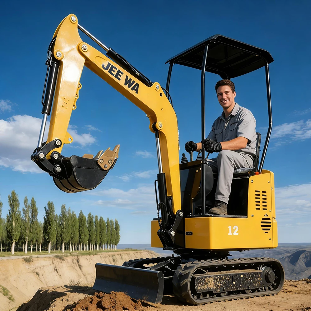 미니 굴삭기 1.8톤 유압 크롤러 소형 굴착기 마이크로 백호 농장 정원 건설 다기능 무료 배송