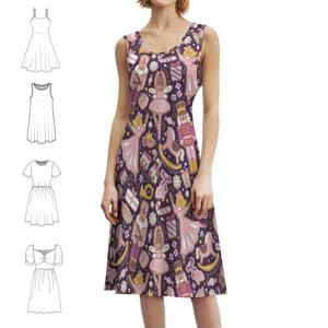 너트크래커 발레 진저브레드 맛있는 비스킷 / / 보헤미안 민소매 드레스 멀티 프린트 비치 휴가 파티 드레스