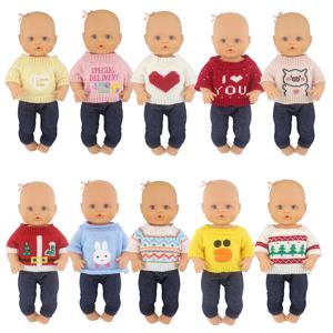 스웨터 + 바지 새로운 인형 복장 32cm Nenuco 아기 인형 12 13 인치 비비 인형 액세서리