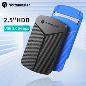 Yottamaster 2.5인치 HDD 인클로저 SATA to USB 3.0 어댑터 하드 디스크 케이스 Windows Mac Linux용 6Gbps UASP 하드 드라이브 인클로저