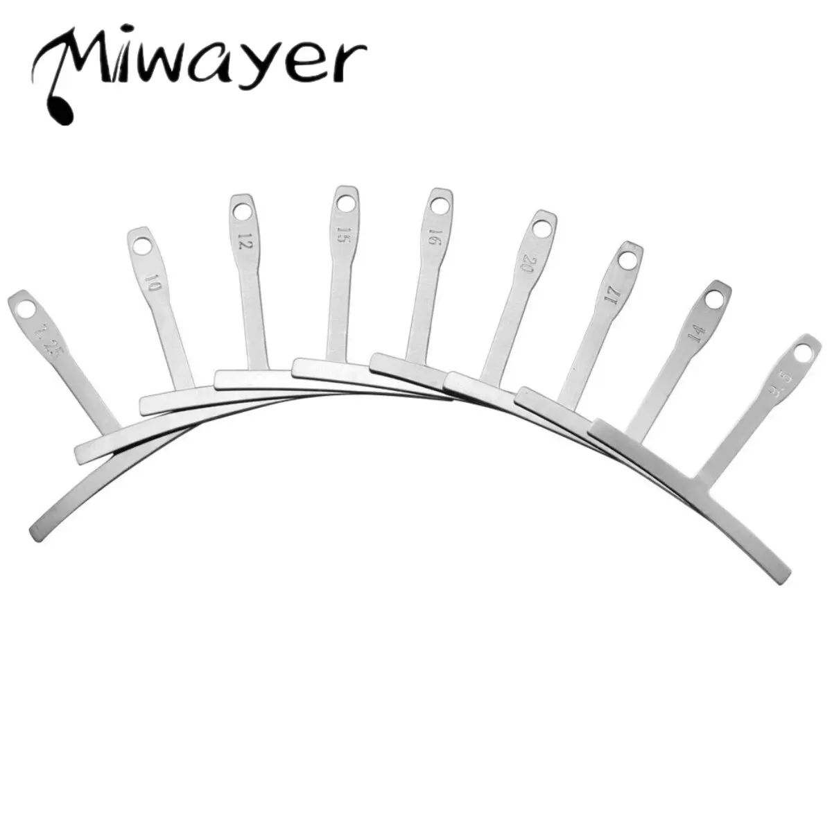 Miwayer 기타 프렛보드 반지름 게이지, 스트링 반지름 게이지, 스트링 게이지, 루티어 도구, 9 개