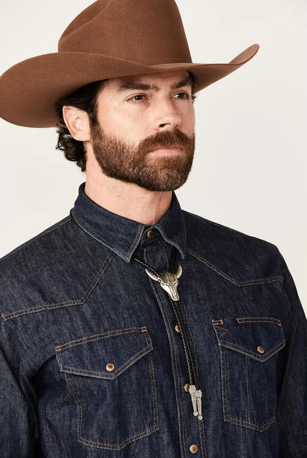 조정 가능한 황소 머리 5 성급 서부 카우보이 볼로 타이 로데오 댄스 넥타이 가짜 가죽 펜던트 목걸이