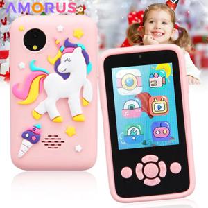 어린이 전화 카메라 장난감 Mp3 음악 플레이어 퍼즐 게임 Tooddler Leaning Toys for Girls Boys Age 3-10 생일 선물 32G