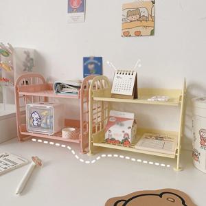 1PC 높은 외관 수평 데스크탑 스토리지 선반 간단한 다층 기숙사 스토리지 선반 컴퓨터 사무실 사용 가능