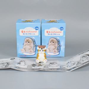 모푸산드 고양이 해양 생물 옷을 입은 블라인드 박스 귀여운 액션 피규어 문어 펭귄 수달 테이블 장식품 어린이 선물